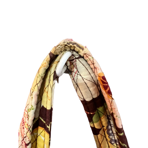 Vera Bradley Brown Floral Tote Bag with Tortoise Shell Toggle Clasp - Picture 3 of 7